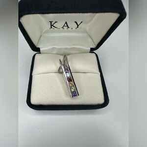 Kay jewelers multi-colored gemstone pendant necklace
